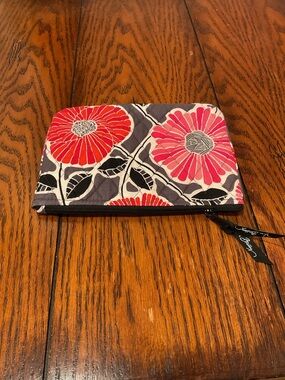Vera Bradley Floral Quilted Zip Pouch in Red, Pink and Gray